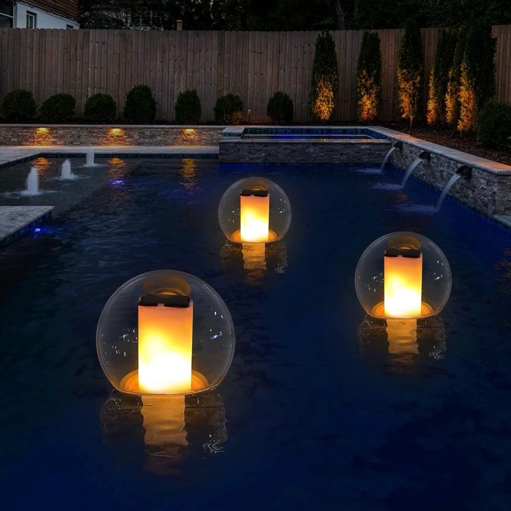 2 pack Solar floating lights for pool, pond, patio, hot tub. New